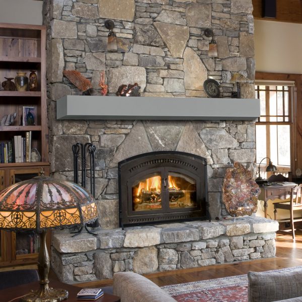 traditional open hearth fireplace