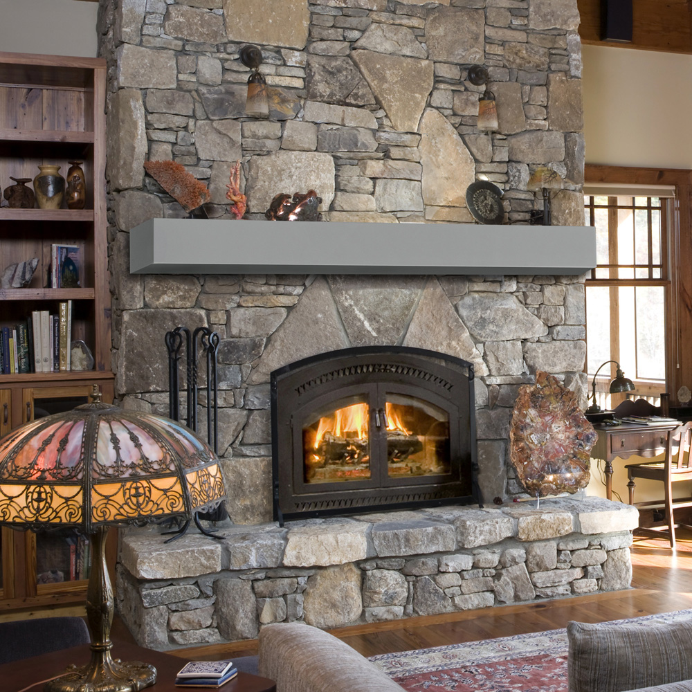 traditional open hearth fireplace