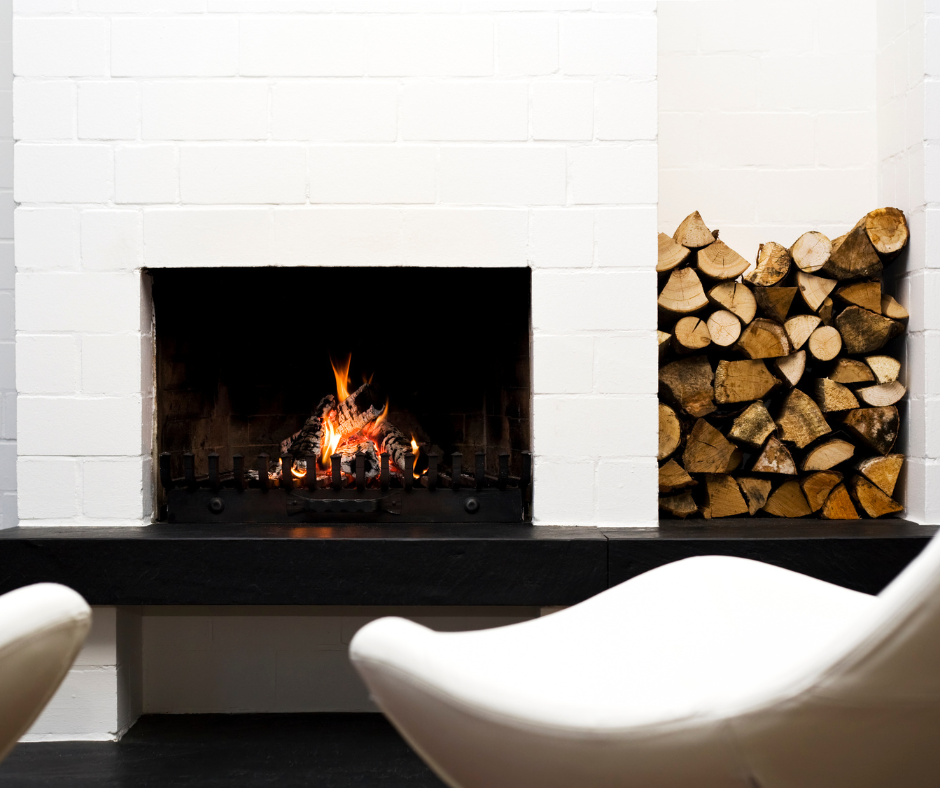 wood burning fireplace