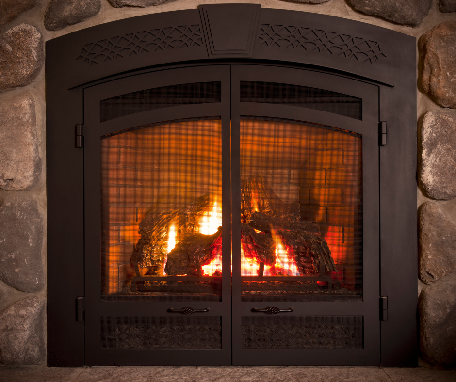 gas burning fireplace