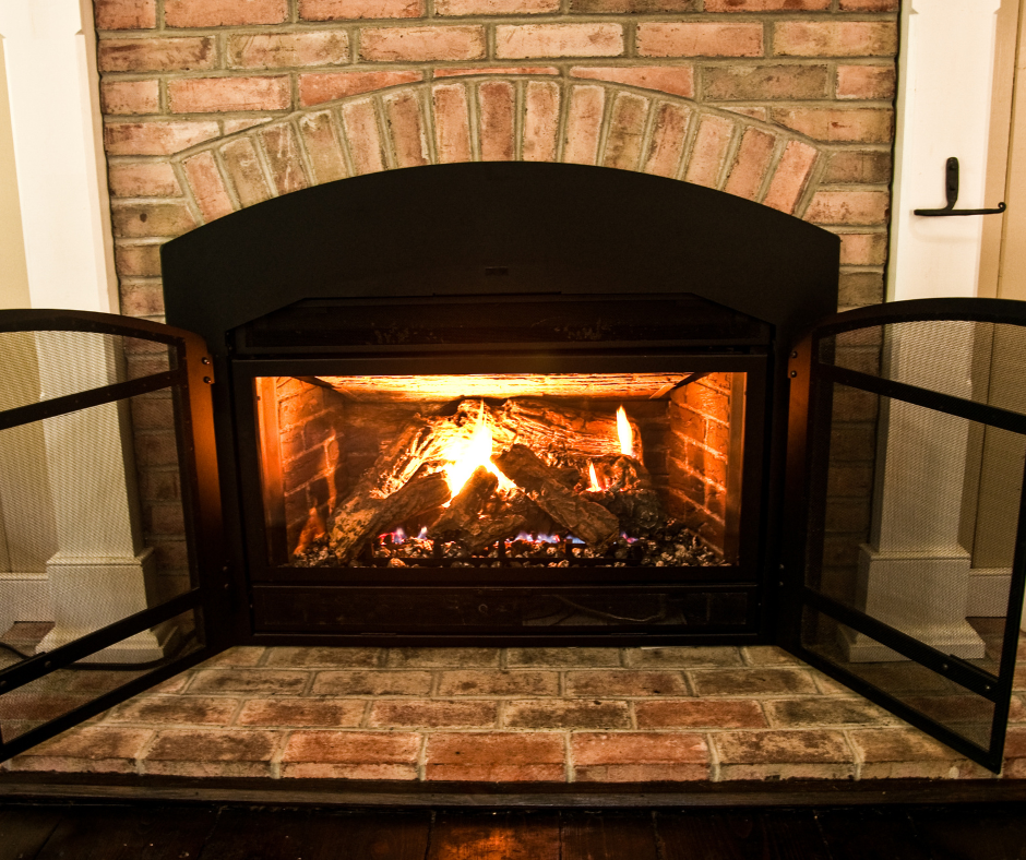 gas burning fireplace