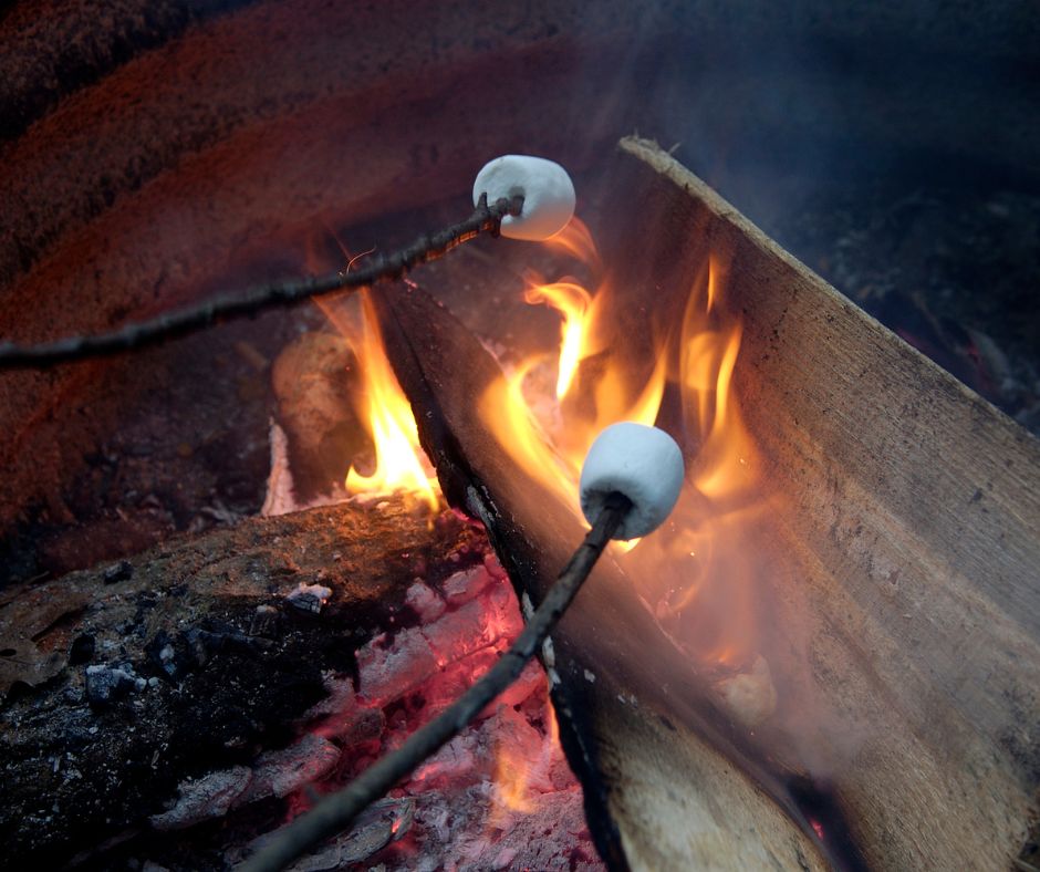 roasting marshmellows backyard fire roasting marshmellows backyard fire