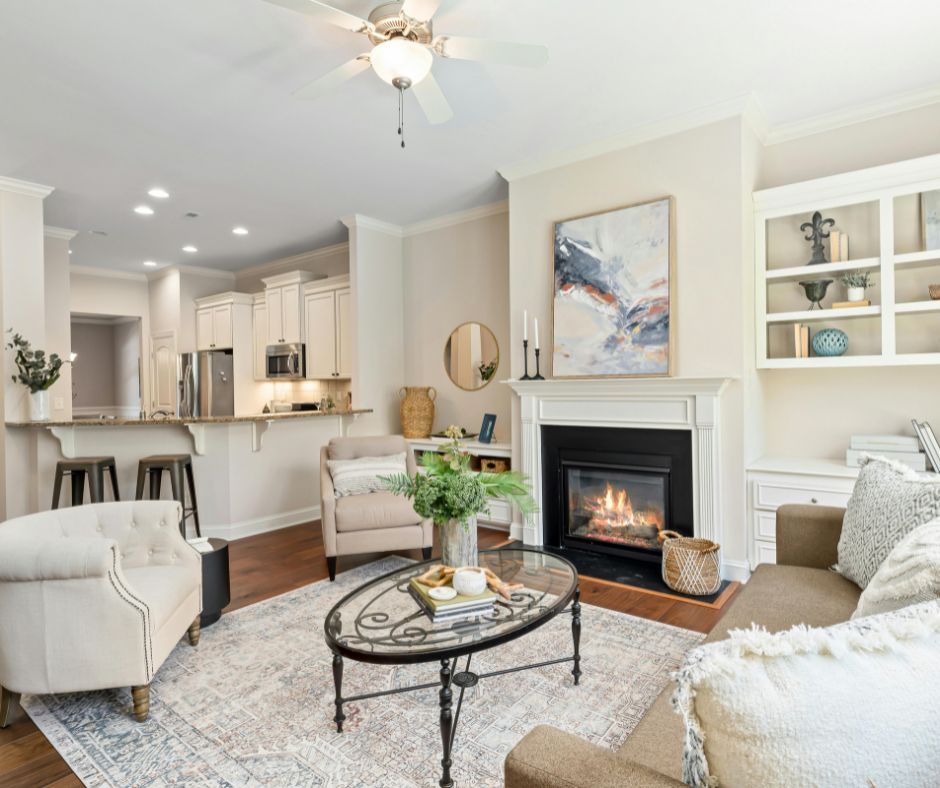 fireplace in living room
