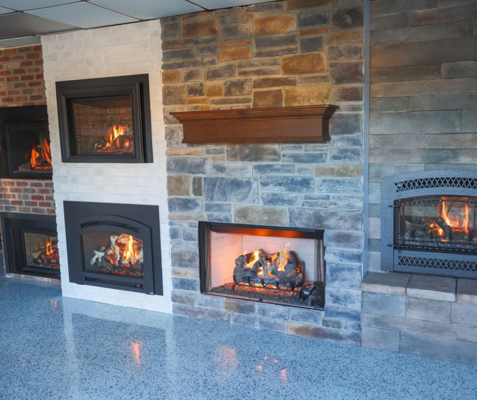 supreme fireplace fireplaces on display at Supreme's showroom